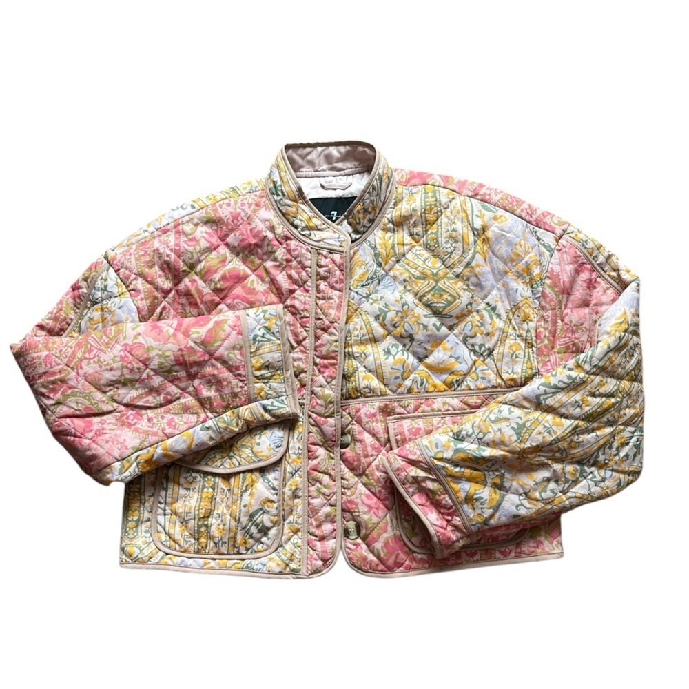 Cropped Cotton Patchwork Jacket Size Small. - image 6